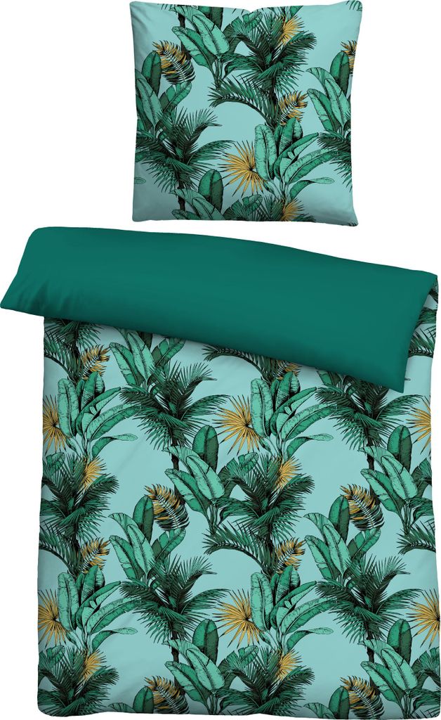 Castell Baumwoll-Satin 0600878 JUNGLE color: gletscher, size: 1x 135x200 cm + 1x 80x80 cm