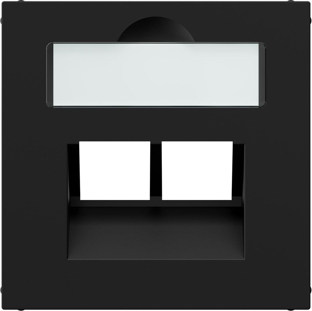Legrand SEANO Abdeckung 2x RJ45 für Datendosen von Metz, Telegärtner und Rutenbeck, inkl. Beschriftungsfeld, Schwarz, 765359