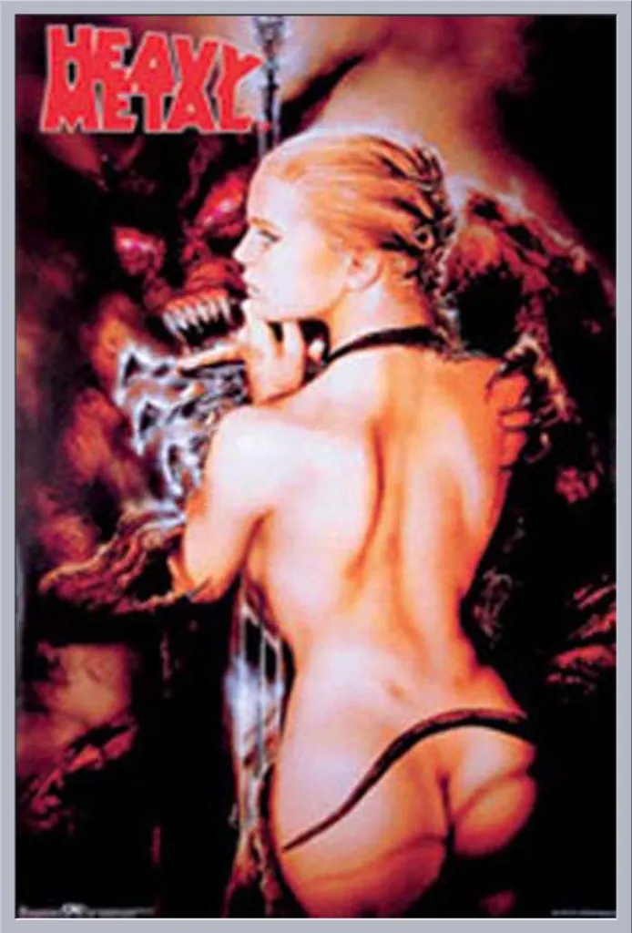 Décoration Murale Heavy Metal Luis Royo : Poster Sous Cadre Argent 61x91cm