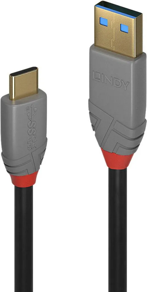 Cavo Industriale Lindy 3m USB 3.2 Gen 2 5A PD Anthra Line