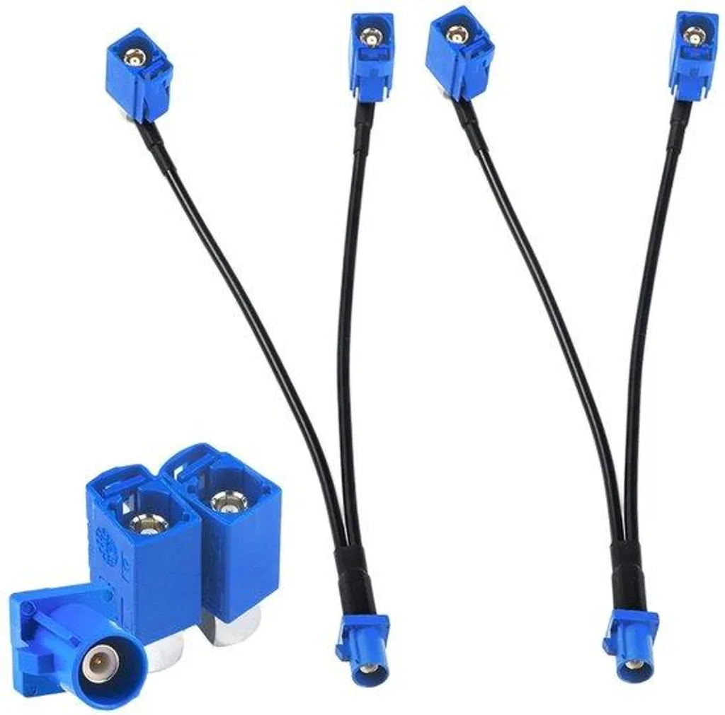 Câble Antenne GPS Fakra C RG174 Mâle Femelle en Y 15cm - Lot de 2 Pièces