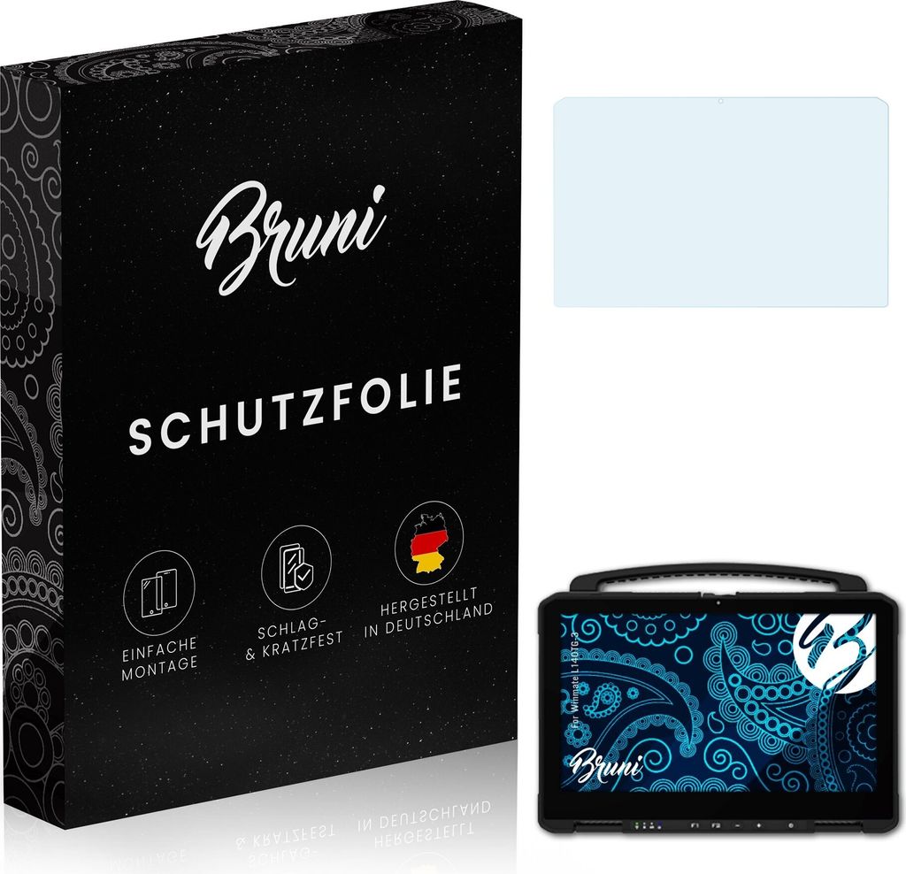 Bruni Basics-Clear 2x Schutzfolie kompatibel mit Winmate L140TG-3 Folie