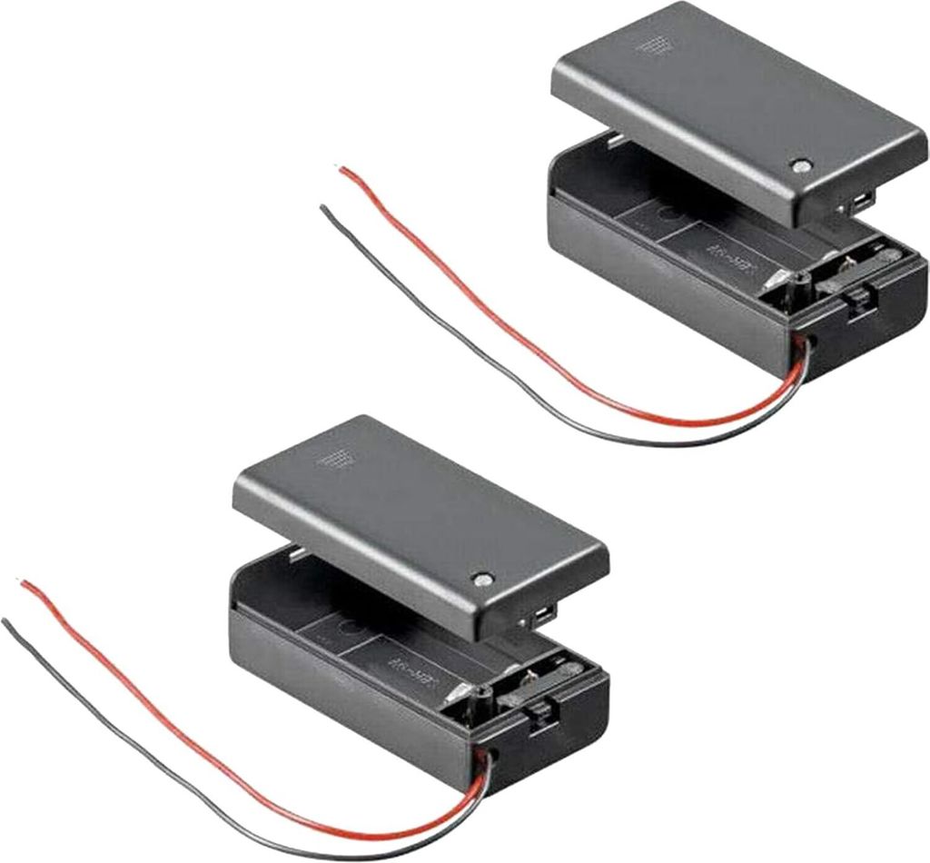 Stück Batteriefach Schwarz mit Geschlossenes Gehäuse, EIN- und Ausschalter, 2 x 9V Batterie
