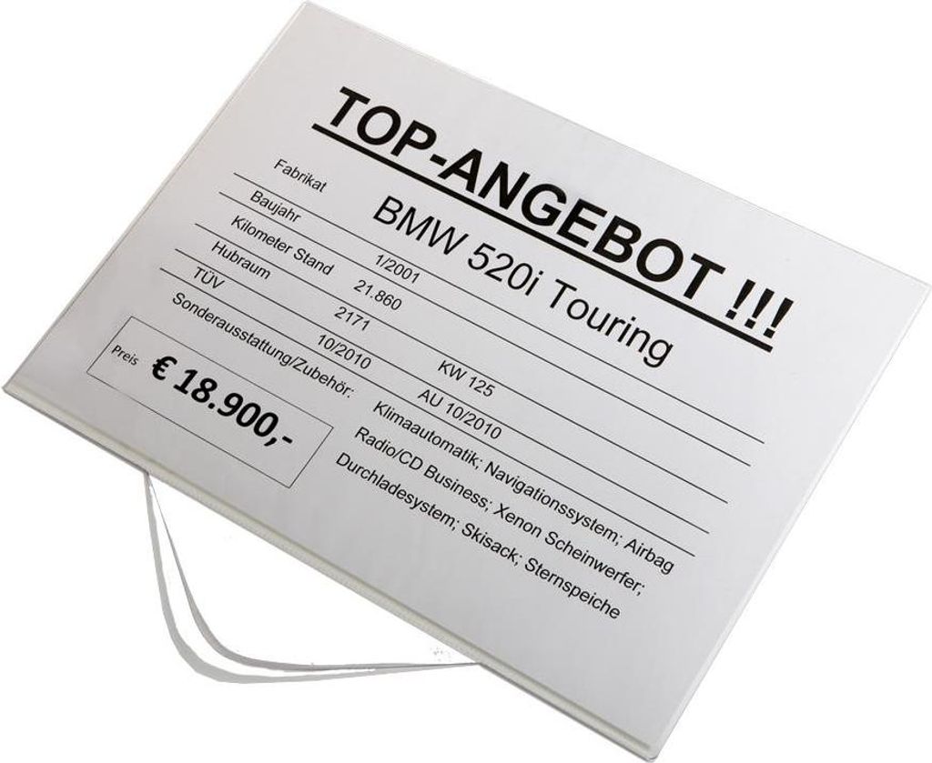 Verkaufsschilder, zum Klemmen hinter Seiten- oder Produktbild 