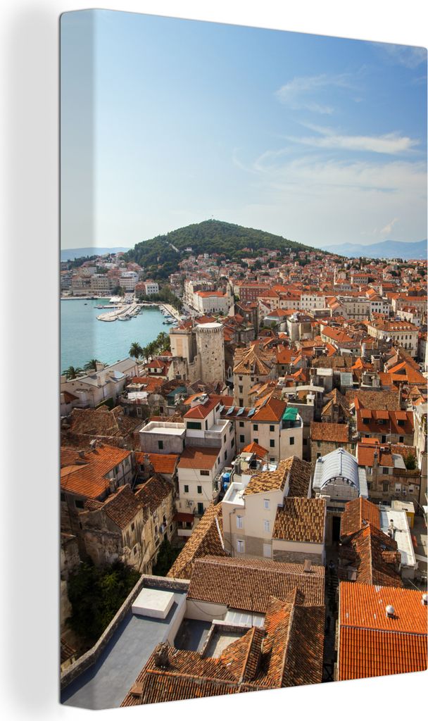 OneMillionCanvasses - Leinwandbilder - 90x140 cm, Blick auf Spilt und den Diokletianpalast in Kroatien, Wandbilder Kunstdruck Wanddekoration - Fo...