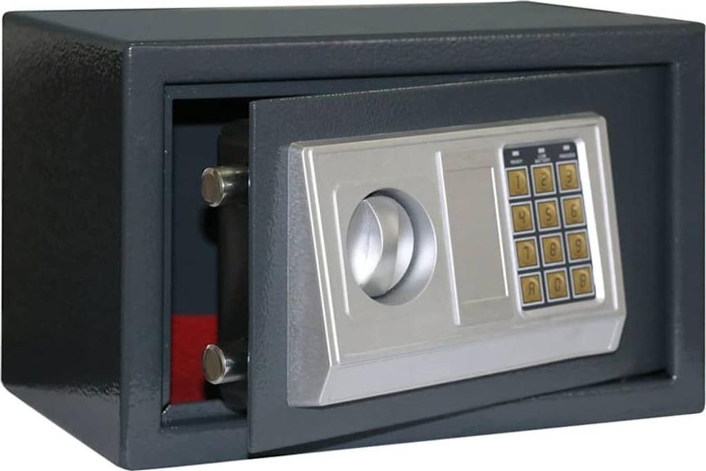 Digitaler Safe mit Schloss Dunkelgrau 31 x 20 x 20 cm Stahl