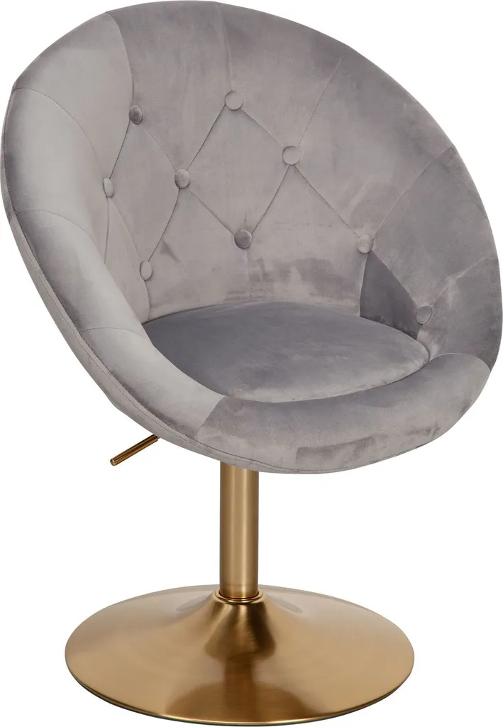 Fauteuil pivotant confortable en velours gris pour soulager le dos
