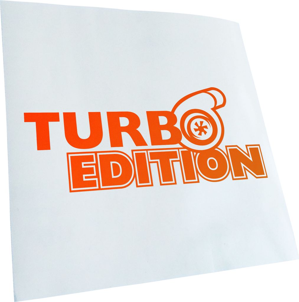 Kiwistar - Autoaufkleber - Turbo Edition - Neonorange - 50x20cm - Aufkleber für Auto, Laptop, Fahrrad, LKW, Motorrad mehrfarbig JDM Decal Racing
