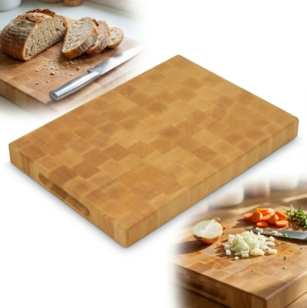 Ceppo da Taglio Faggio 40x30x4 Massiccio - Butcher Block Industriale