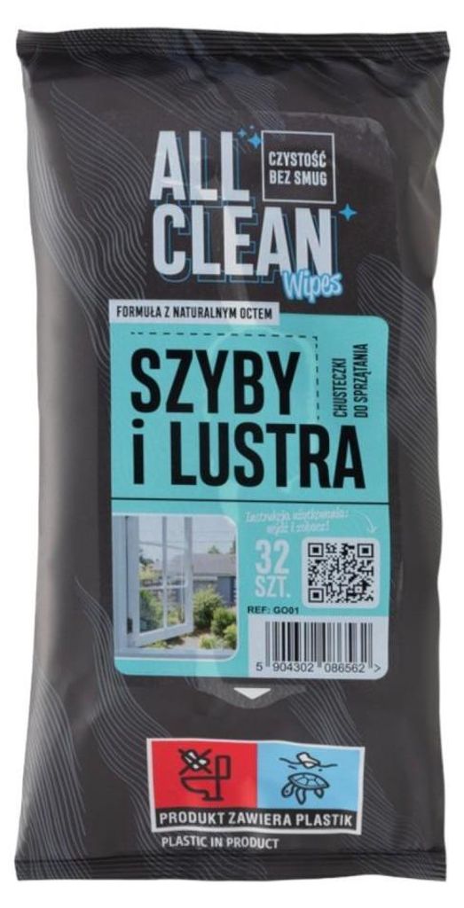 ALL CLEAN Feuchte Reinigungstücher für Glas & Spiegel, Produktbild 
