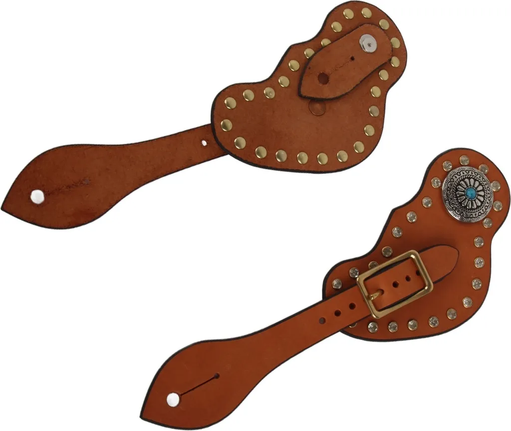 Sangles d'éperons western pour entraînement équestre, protection marron