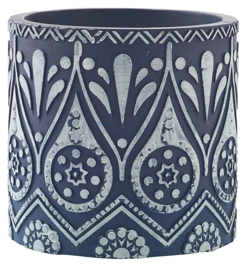 Bougie J-Line pour Ambiance de Salon Terracotta Bleu Blanc Géante