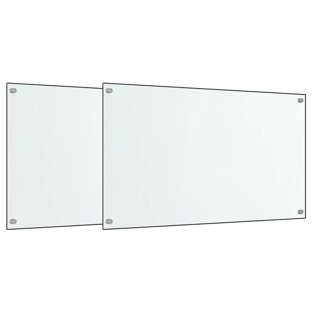 Küchenrückwände 2 Stk. Transparent 70x40 cm Hartglas