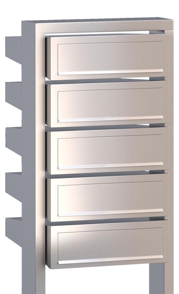 Briefkastenanlage Stairs for Five aus Edelstahl Produktbild 