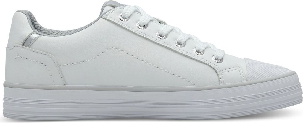 s.Oliver Damen Schnürschuh Sneaker Reißverschluss Plateau Zehenkappe 5-23605-44, Größe:41 EU, Farbe:Weiß