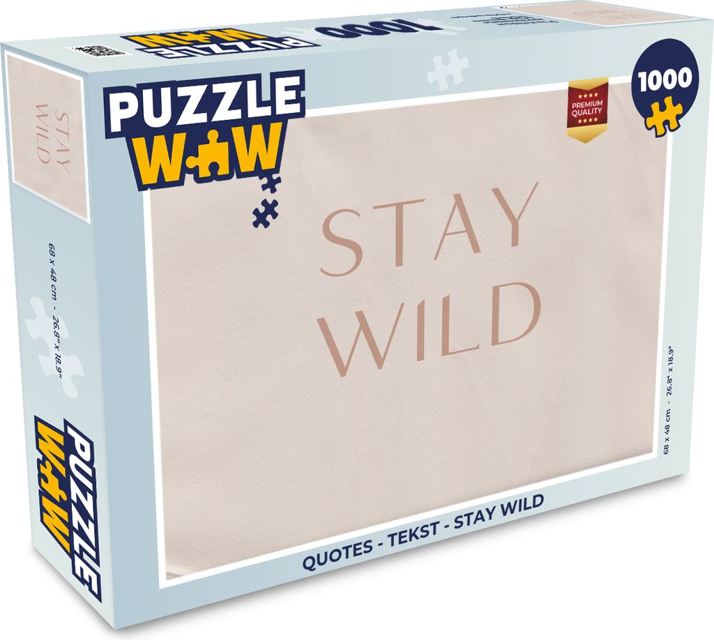 MuchoWow Puzzle 1000 Teile Zitate - Text - Wild bleiben - Erwachsene - Rätsel