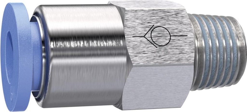 Riegler Gerades Rückschlagventil »Blaue Serie« Schlauch-Gewinde, R 1/2 a., Ø 12 mm