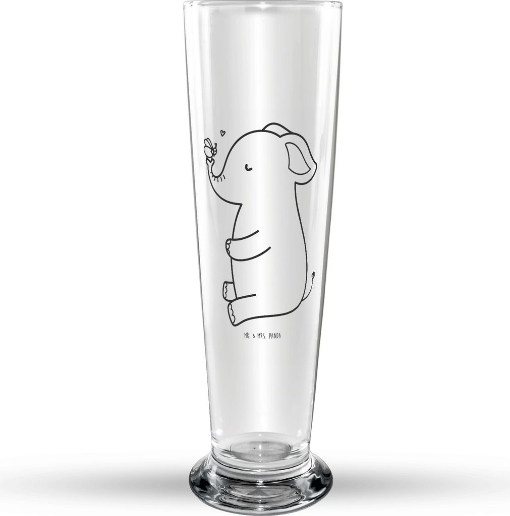 Mr. & Mrs. Panda Bier Glas Elefant Biene - Transparent - Geschenk, Liebe, Trinkglas, Liebesspruch, Glasbierglas, Glasbecher, Hochzeitsgeschenk, Bie...