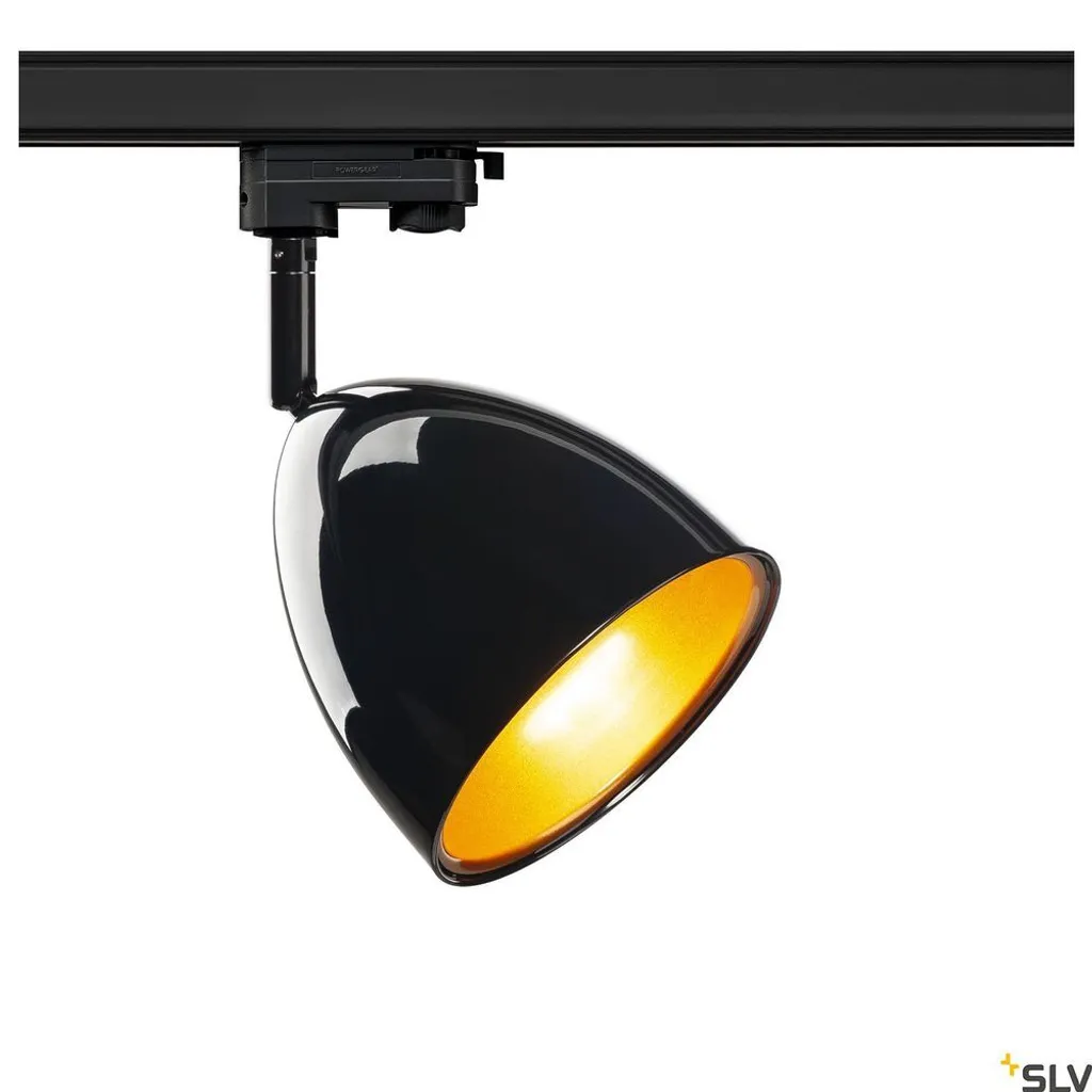 Luminaire pour Rail Triphasé Para Cone Spot Noir et Doré Design GU10