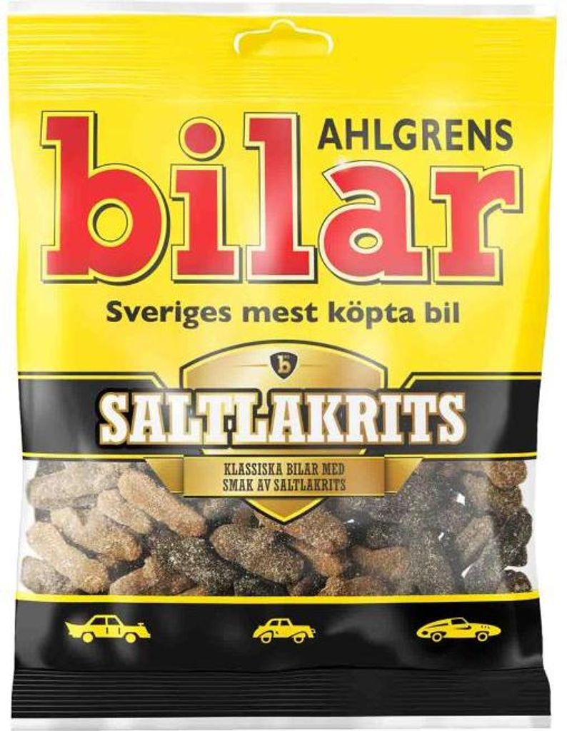 Ahlgrens bilar Saltlakrits 100g Produktbild 