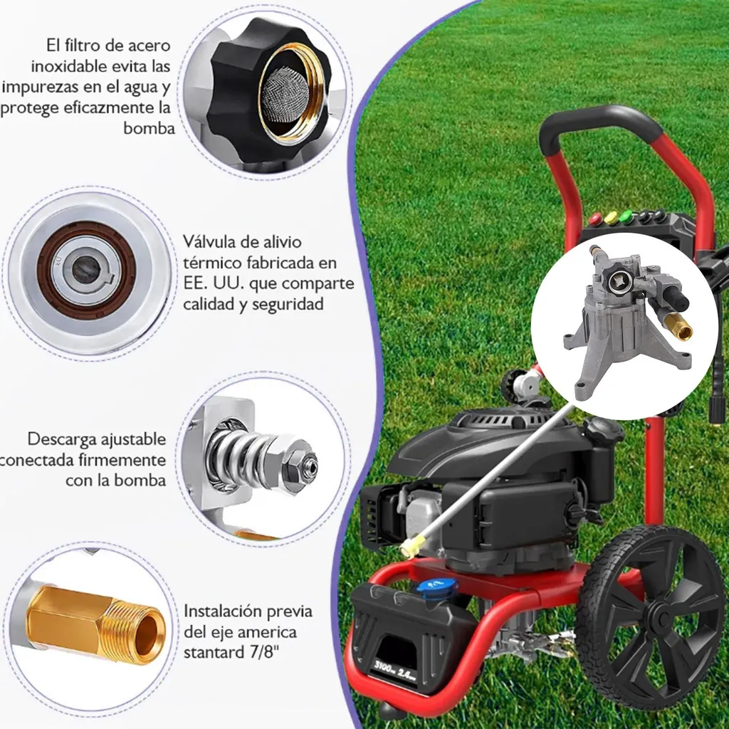 Pompe haute pression 3400 PSI 2,5 GPM avec arbre vertical robuste 3/4" - 5