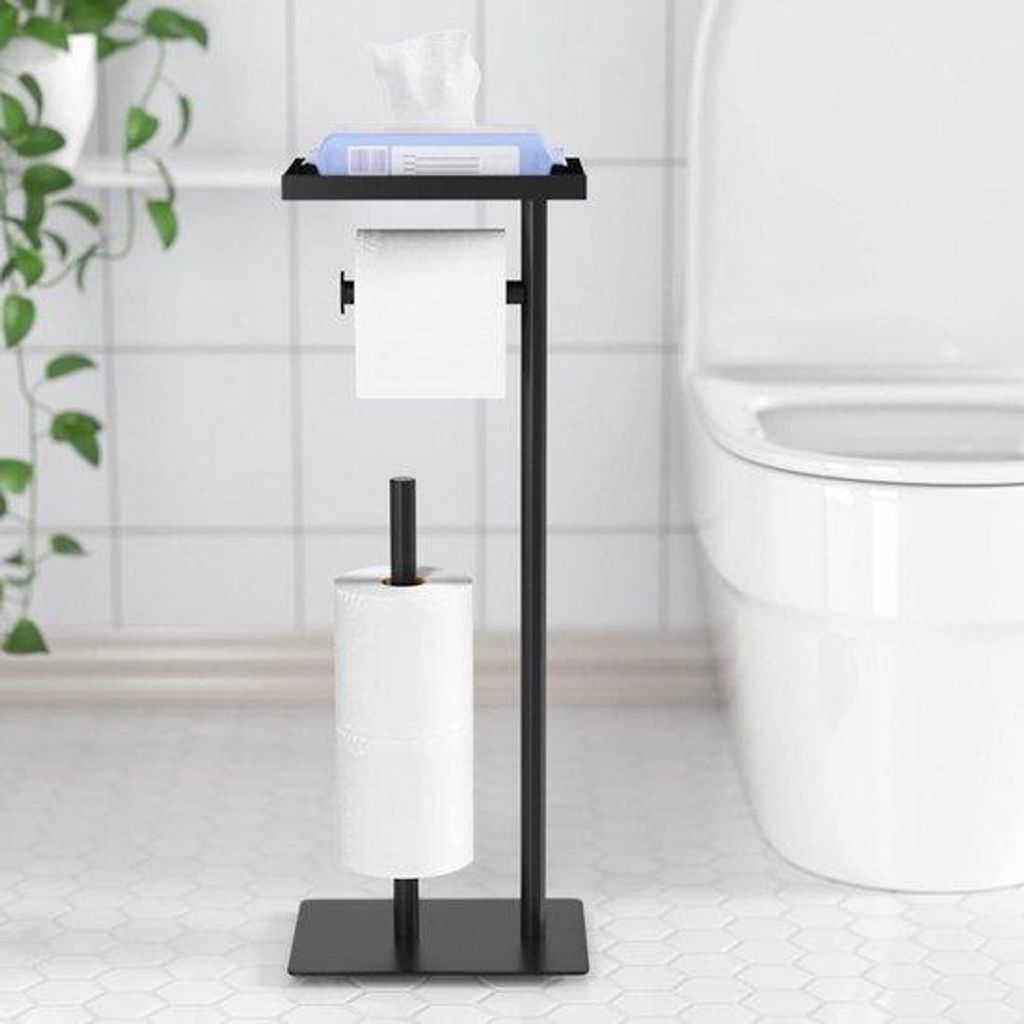 Stehender Toilettenpapierhalter 4-fach schwarz