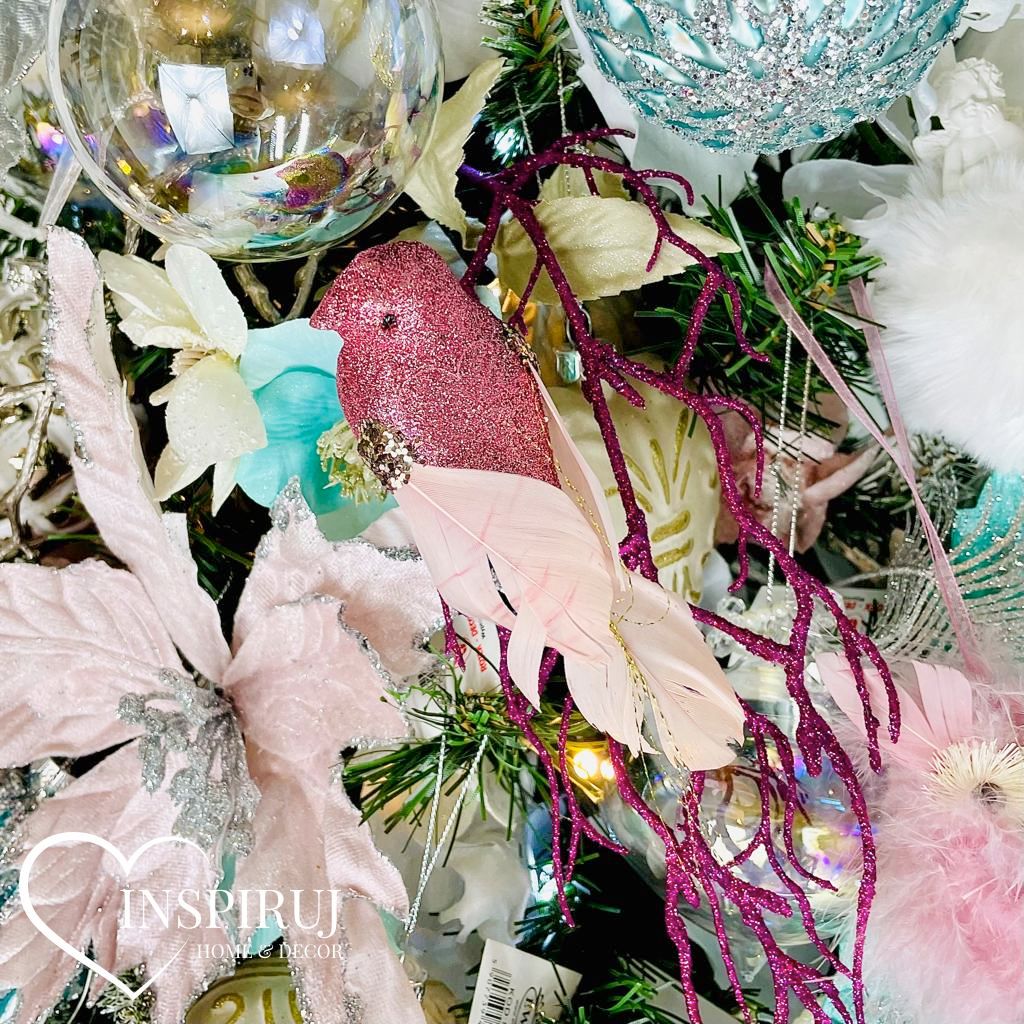 6 Fiori Di Natale Artificiali Con Glitter E Clip - Oro, Rosso, Blu, Viola, Rosa, Argento - Decorazioni Per Albero Di Natale E Festività