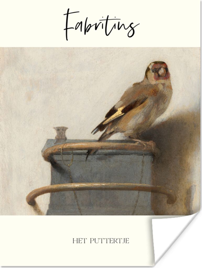 MuchoWow Poster Der Stieglitz - Carel Fabritius - Gemälde 120x160 cm - Wandbilder