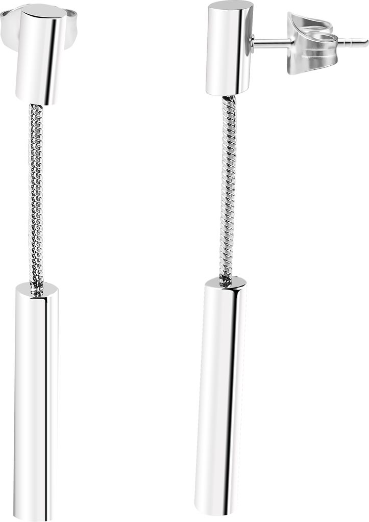 Akzent Edelstahl Ohrstecker, silberfarbig