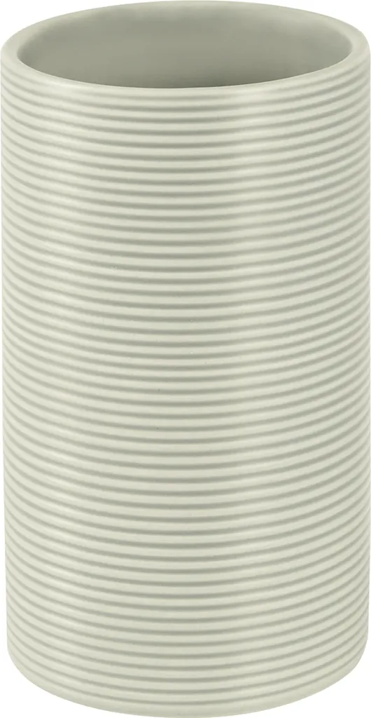Gobelet de salle de bain Gris Spirella Tube Ribbed pour brosses à dents