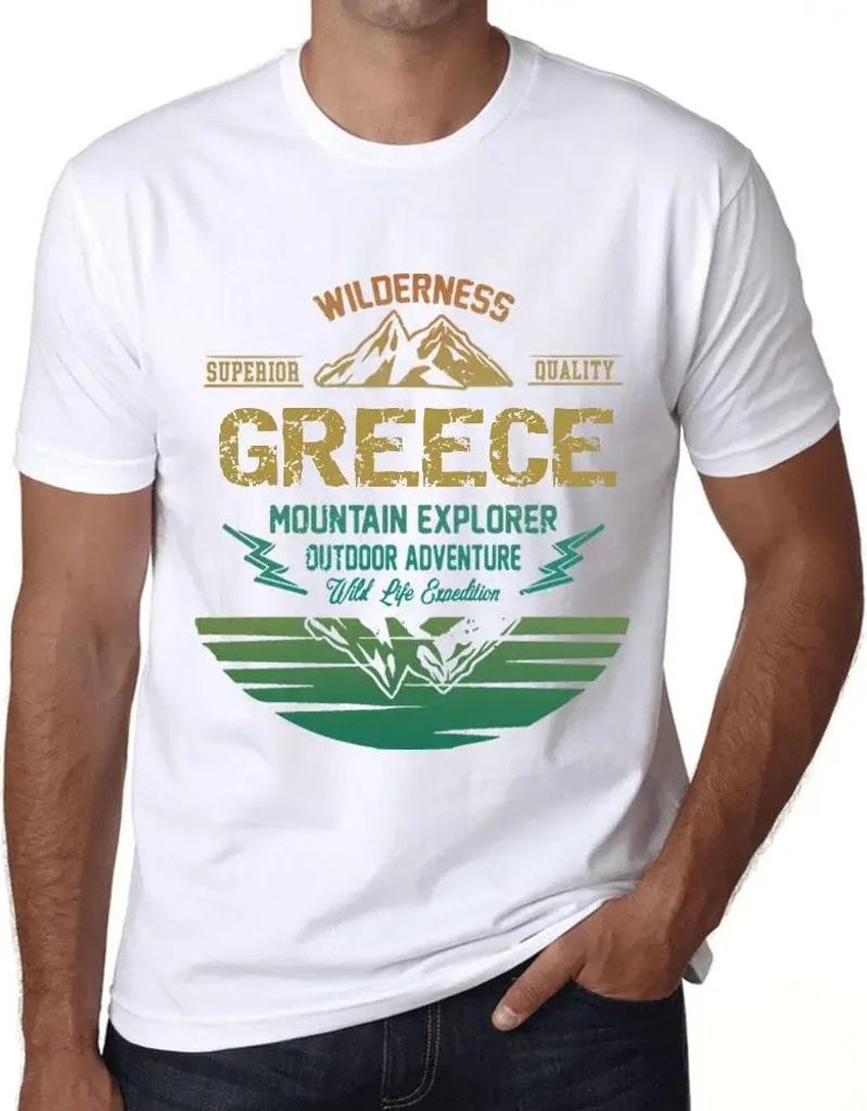 Herren Grafik T-Shirt Outdoor-Abenteuer Wildnis Gebirgsforscher-Griechenland – Outdoor Adventure, Wilderness, Mountain Explorer Greece