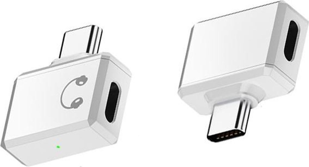 INF Lightning Buchse auf USB-C Stecker Adapter, Aluminium, Kopfhörer, 1 Stück Weiß