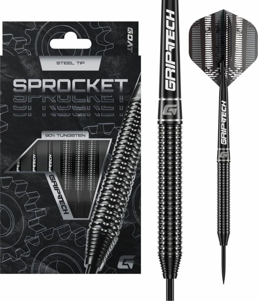 GOAT - Sprocket 90% Steeldarts 23 G, Dartpfeile, inkl. 3 Barrels, 3 Flights & 3 Shafts