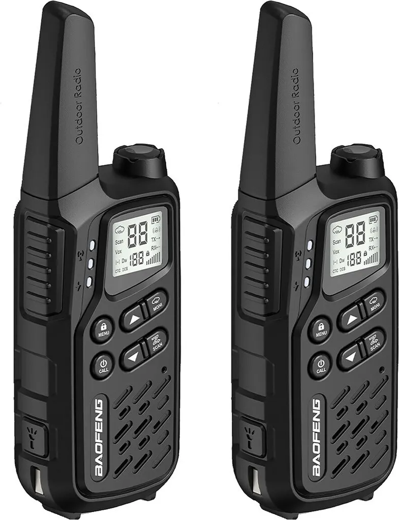 Paire de Talkies-Walkies Baofeng BF-T25E Noirs pour Loisirs et Travaux