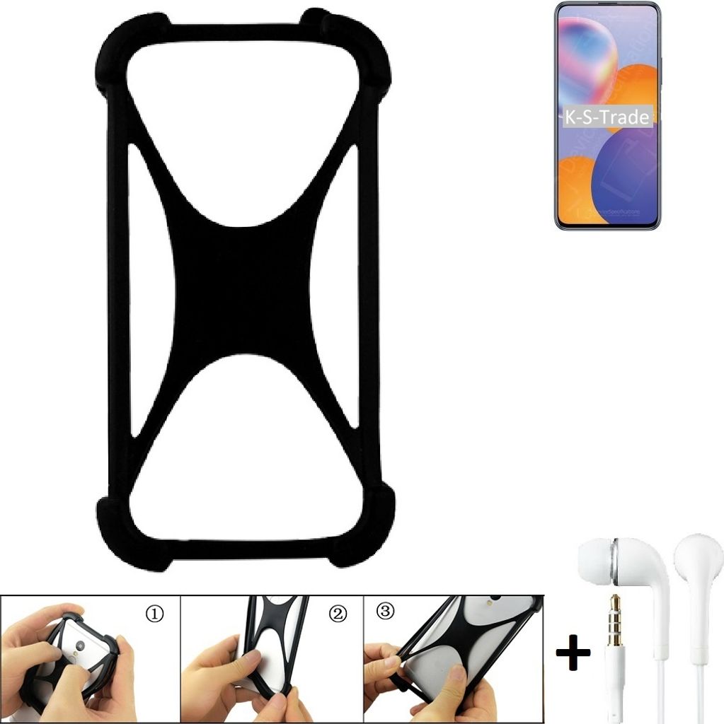 K-S-Trade Handy-Hülle + headphones kompatibel mit Huawei nova Y9a Schutz-Hülle Bumper Silikon Cover Case Silikoncase Silikonbumper TPU Softcase