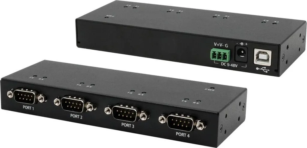 Hub USB vers 4 Ports Série RS-232 EX-13074HM avec Boîtier en Métal