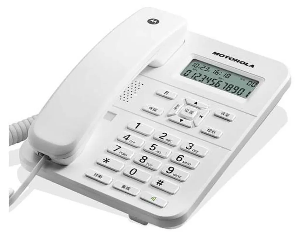 Téléphone de bureau blanc Motorola CT202 pour secrétariat et maison