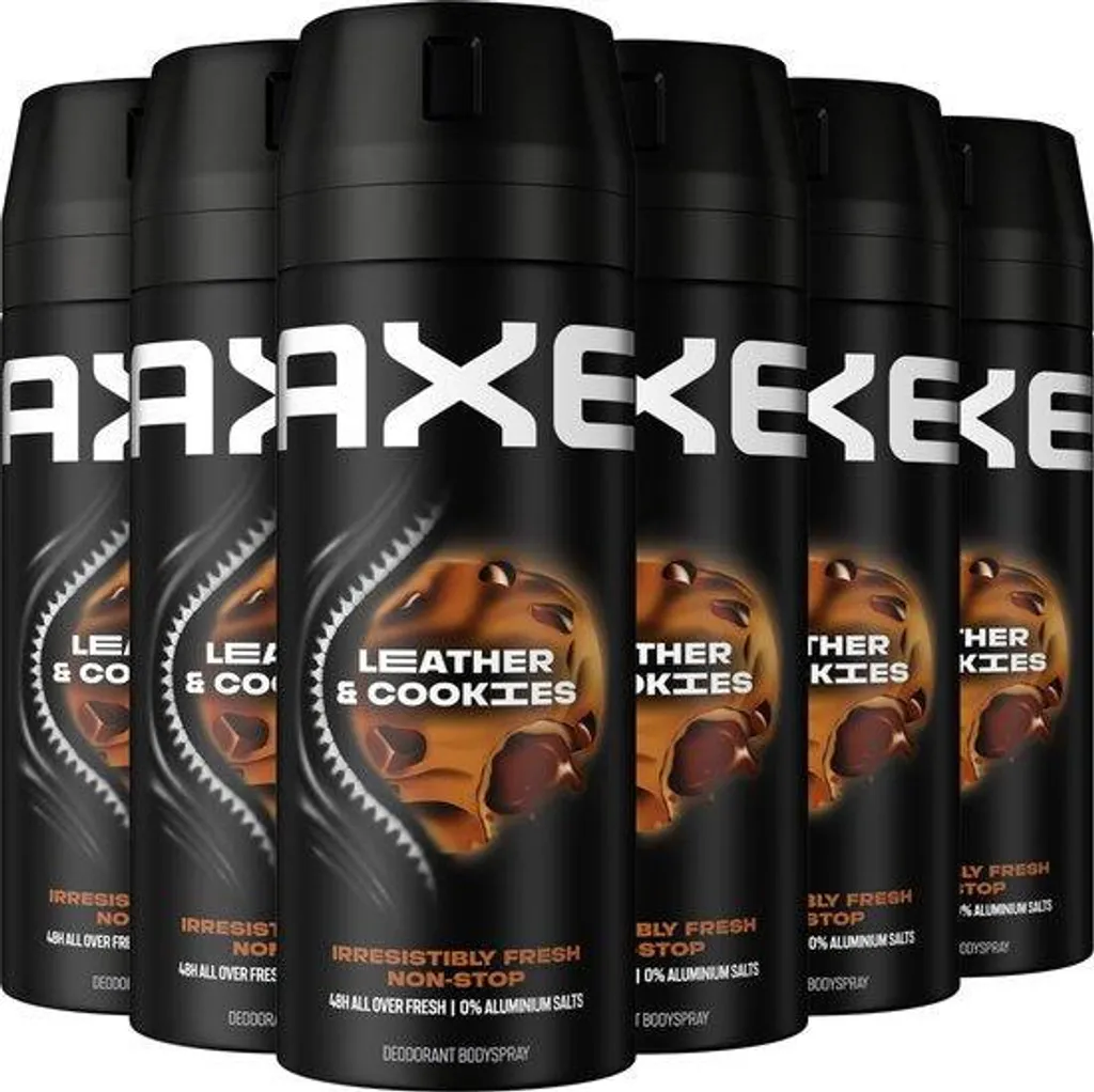 Déodorant spray corps Axe Cuir & Biscuits pour homme format 6x150 ml