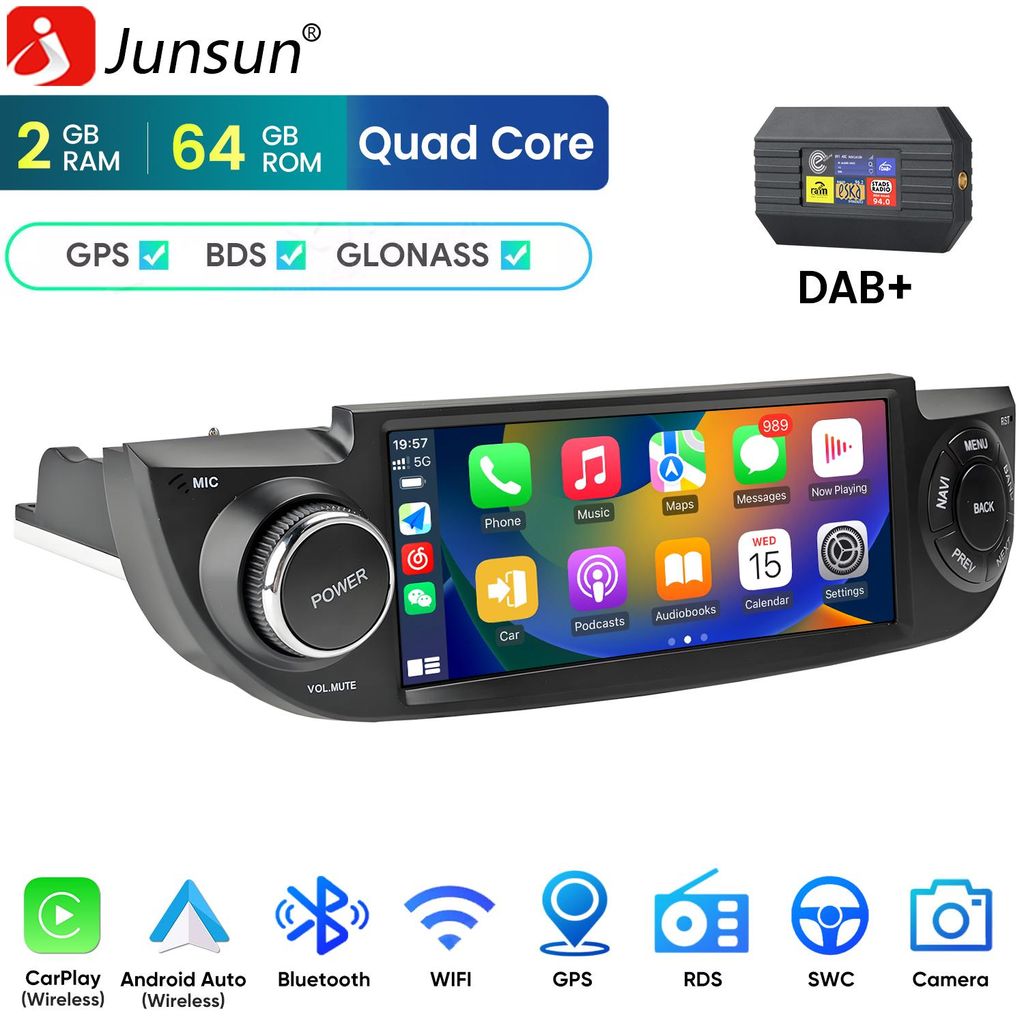 Radio para coche DAB+ Carplay de 6,86 pulgadas, Android 15, Imagen del producto 