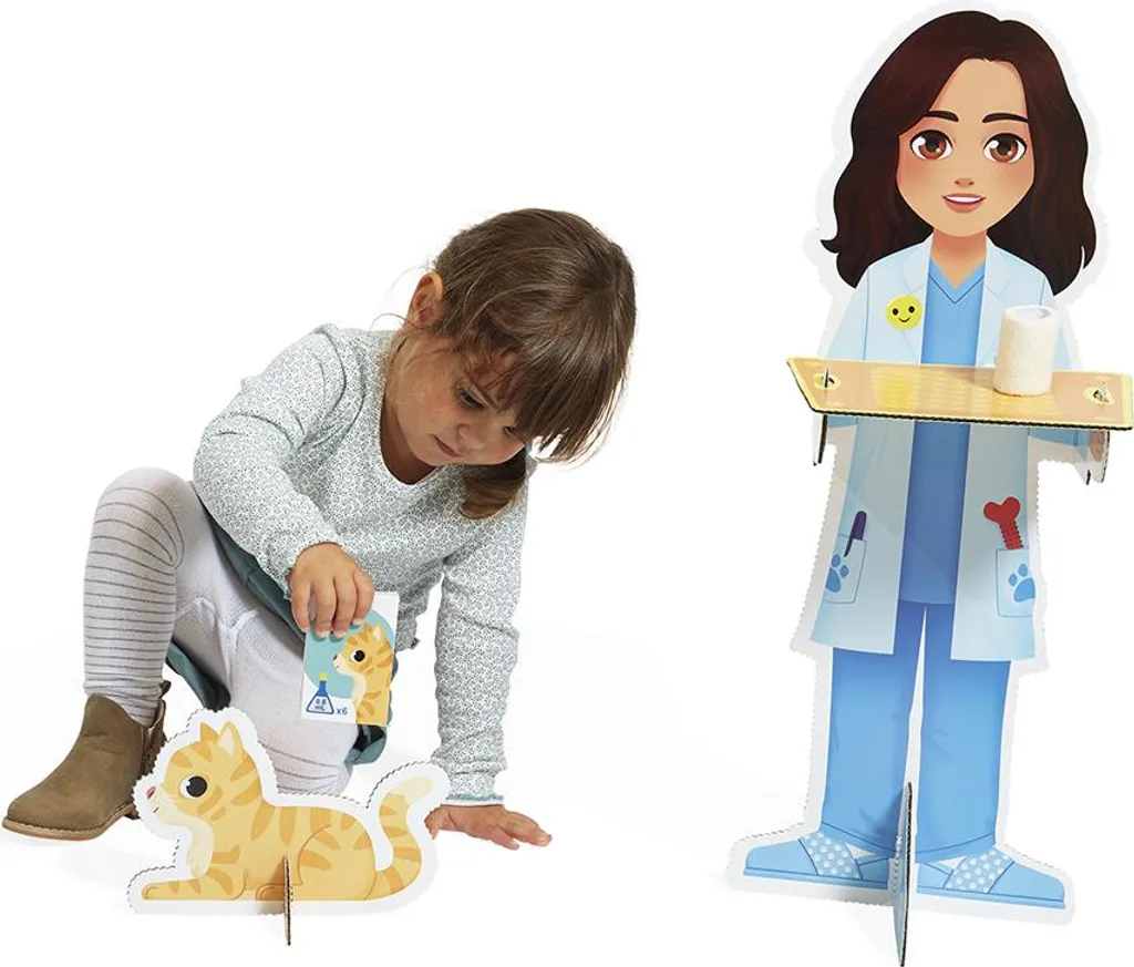 Mallette Vétérinaire Enfant Janod Jouet d'Imitation en Bois et Tissu 10 pcs - 3