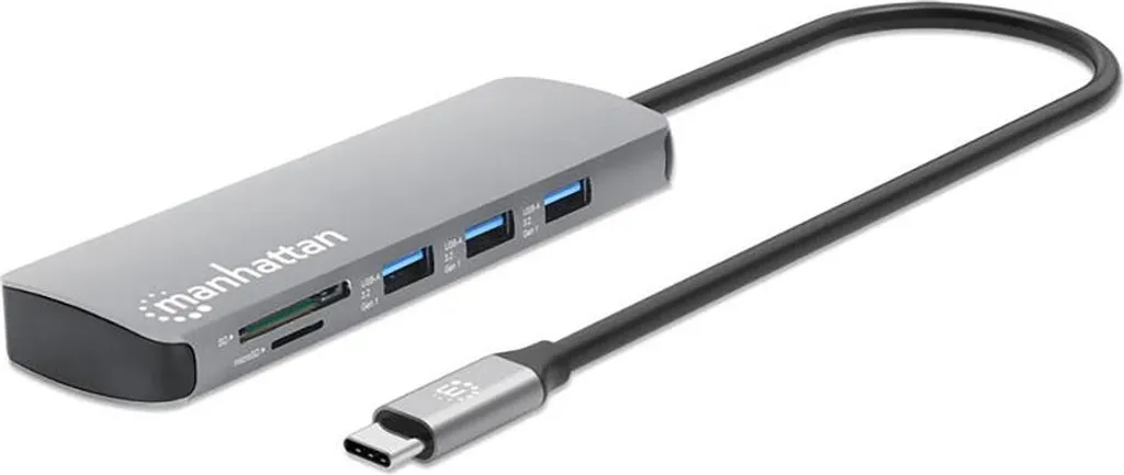 MANHATTAN USB-C PD auf HDMI 9-in-1 4K Dockingstation grau