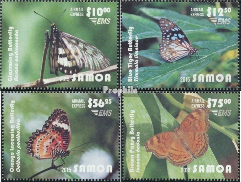 Briefmarken Samoa 2015 Mi 1259-1262 (kompl.Ausg.) postfrisch Schmetterlinge