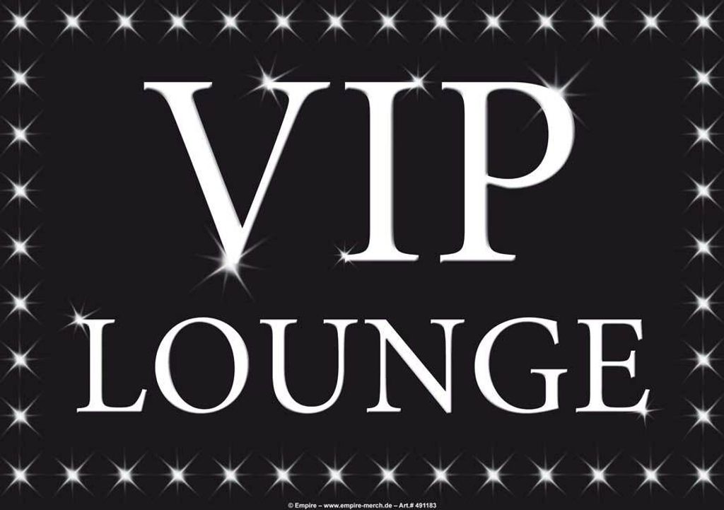 Dekorativer Sticker mit VIP Lounge Motiv und glitzerndem Bling-Effekt, ca. 10x7 cm