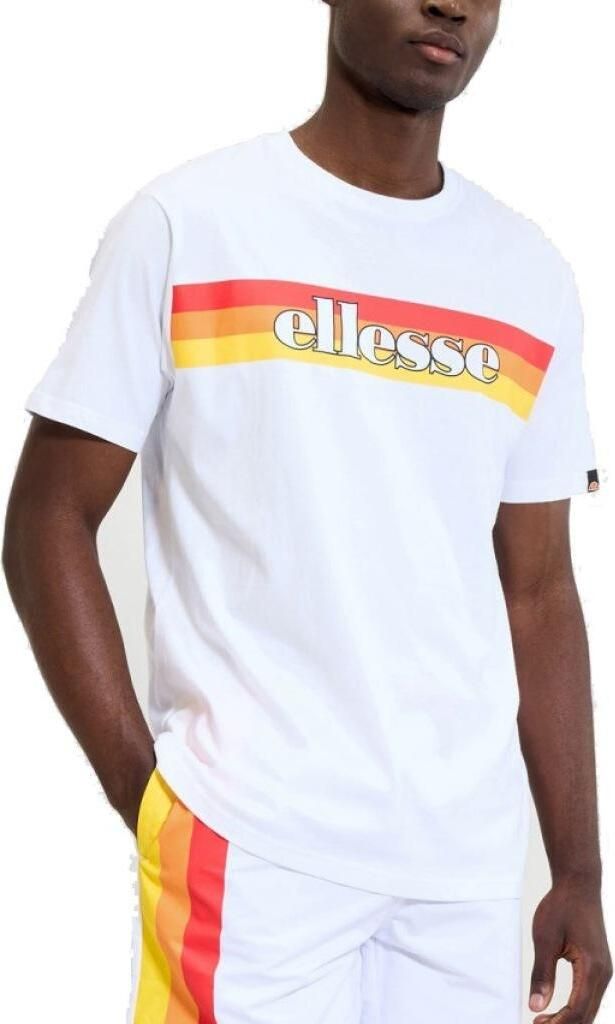 Ellesse Ferrare Modernes Sport Kurzarm T-Shirt in Weiß mit markanter Frontgrafik