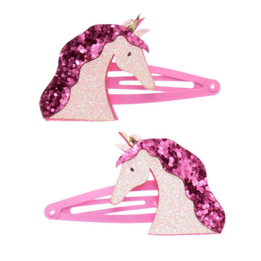 Glitzer Haarspange Einhorn Haarklammer 2-tlg. Set rosa ca. 5,9 x 3,5 x 0,5 cm