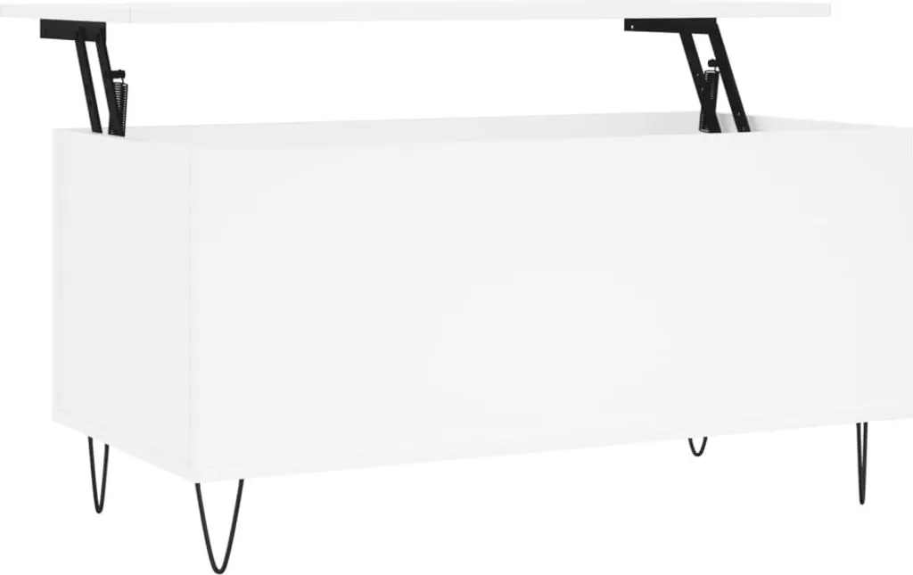 Tavolino Salotto Bianco 90x45x44,5 cm - Tavolo Basso Legno Resistente