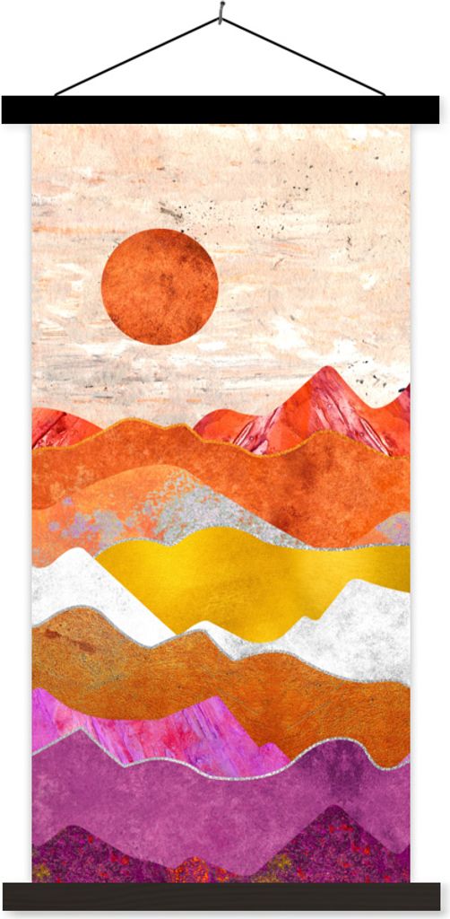 MuchoWow Textilposter Lesbisch - Stolz - Marmor 90x180 cm mit schwarzem Rahmen - Dekoration Wohnzimmer