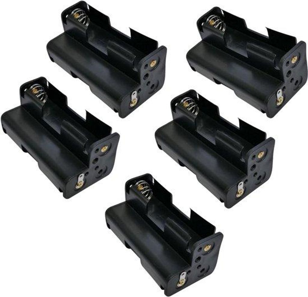 Set aus Kunststoff für 3 AA 1,5 V Batterien - 5er Pack - 58 x 30 x 27 mm