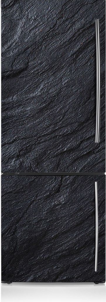 Aufkleber Kühlschrankmagnete Dekoration Kühlschrankfolie 60x205 cm - Schwarzer Marmor