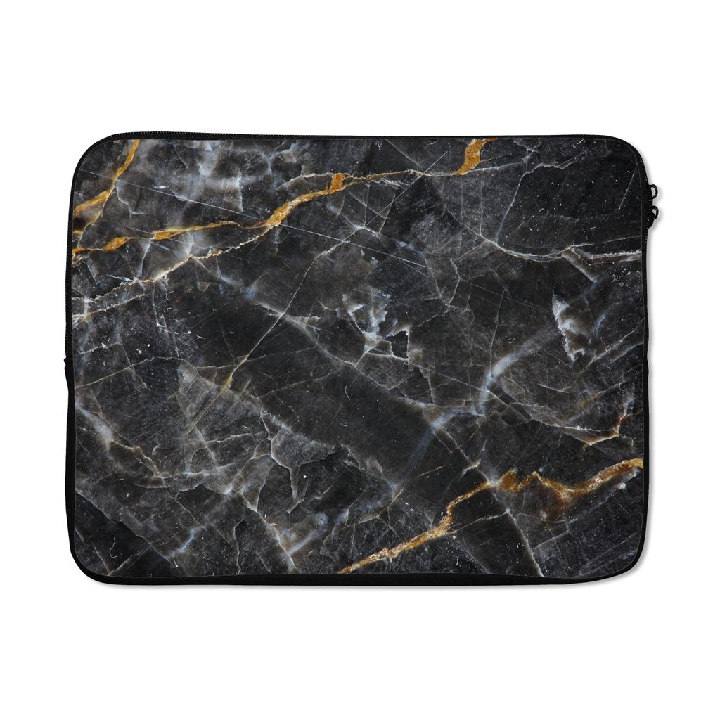 MuchoWow Laptop Hülle 17 Zoll Laptoptasche Marmor - Limone - Muster - Zipper - Schutzabdeckung